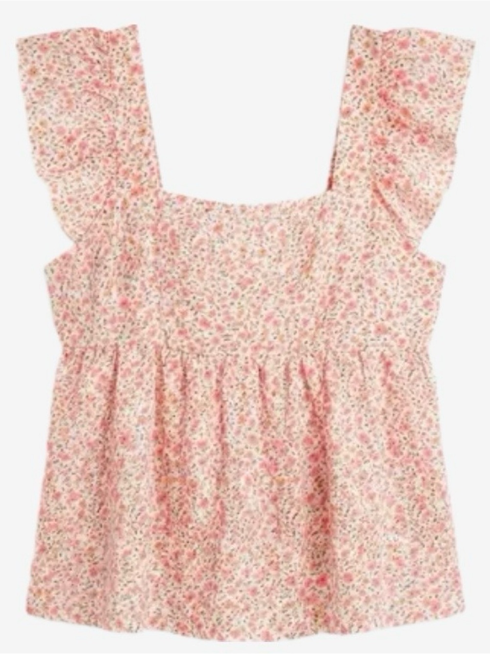 SHEIN Pink Floral Ruffle Strap Tank Top